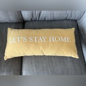 Yellow “Let’s Stay Home” Long Pillow